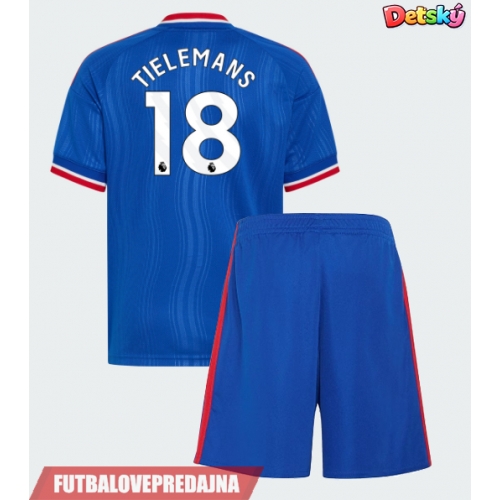 Lacne Dětský Futbalové dres Manchester United Youri Tielemans #18 2026-27 Krátky Rukáv - Preč (+ trenírky)